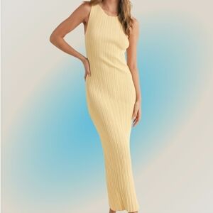 MIOU MUSE Long Ribbed Dress